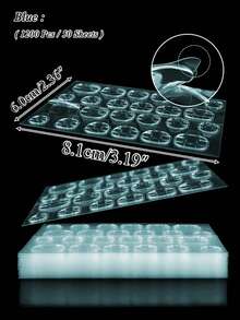 Bộ 50/1200 Viên Siêu Dính Móng Thạch Keo Traceless Dán Siêu Mỏng Chống Thấm Nước Móng Thạch Keo Dán Móng Tay tự Làm - Màu xanh nhạt - Xem 8