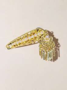 2pcs Faux Pearl Charm Bird Decor Hair Clip Elegant,Hair Accessories,Hair Barrettes Hair Clips Hair Claws, School Stuff, Head Accessories - Gold - View 4