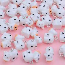 30 Pieces Resin Cow Charms Cute Cattle Pendants Small Animal Dangle Charms With A Box Craft Supplies For DIY Necklace Bracelet Earrings Jewelry MaFKing Decor, White,ResinCow - 樹脂牛 - 查看 5