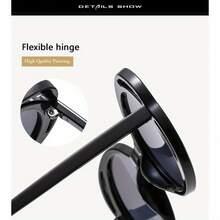 Women's Large Round Fashion Glasses-Black-Lightweight Plastic Frame, Suitable For Daily, Party, Stage Performance-Minimalist Chic Shape, Bold Natural Style, Party Accessories, High Quality Lenses, Fashion  Glasses, Comfortable To Wear - 黑 - 查看 3