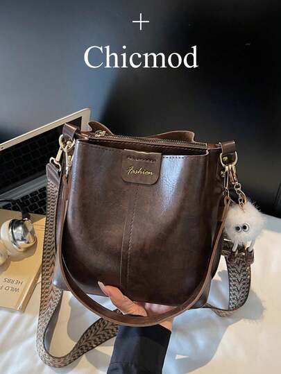 新款水桶包，独特设计手提包，时尚百搭斜挎单肩包，适合购物、钱包、年轻女性、大学生、初学者、办公室女士。非常适合办公室、大学、工作、商务、通勤、户外活动、旅行和野餐。