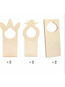 6pcs Unicorn & Pineapple Wooden Door Knob Plates, Hooks DIY Decor For Baby Room (Encourage Kids' Creativity), DIY "Please Knock" Sign