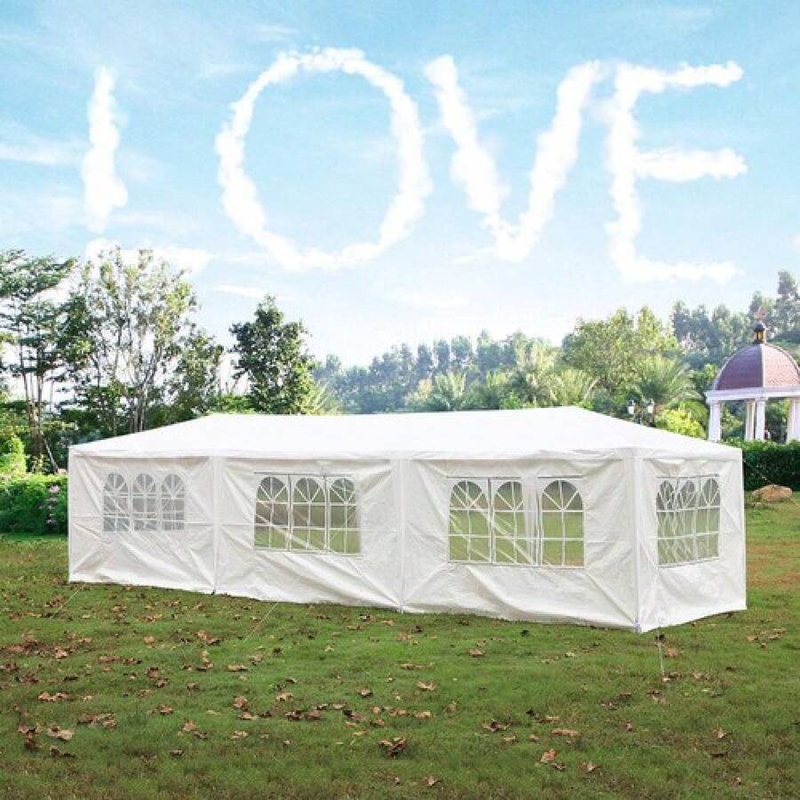 10'x30 Canopy Tent Gazebo Wedding Party Tent Heavy Duty 5 Removable Walls White - 1 - View 1
