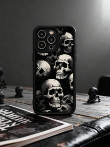Skeleton 1pc Skull Design Phone Case, Gothic Dark Art Protective Cover, Shockproof, Compatible With IPhone 17 Pro Max/17 Pro/17/16 Pro Max/16 Pro/16/15/14/13/12/11/Pro/Pro Max/X/XR/XS/XS Max/7/8/Plus, Fashion Accessory - Multicolor - View 1