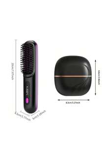 1pc Portable Wireless Hair Straightening Comb - USB Charging Travel Essential, 3-Speed Temperature Control, Copper Hot Plate For Smooth Styling, Women's Portable Hair Salon | Fashionable Modern Design | Mini Hair Straightening Machine - Multicolor - View 11