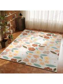 1pc Modern Pink Floral Pattern Area Rug, Decorative Carpet Suitable For Living Room, Classroom, Game Room, Dorm, Bedroom - Multicolor - View 31