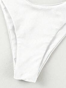 New Summer European And American Sexy Solid White Elegant Women's Spaghetti Strap Backless Detachable Casual Beach Vacation Party Bikini Swimsuit - White - View 6