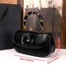 The New Bamboo Joint Hand-Held Saddle Bag For Autumn And Winter 2025 Is A Versatile And Elegant Simple Small Single-Shoulder Crossbody Bag For Women - Black - View 3