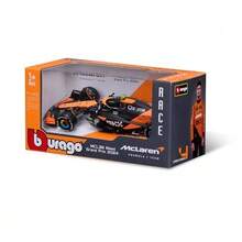 Bburago 1:43  F1 Team MCL38 (Miami GP) (#4 ) - Flat Black/Orange ('24) ('25 Std) - No. 4 - View 1