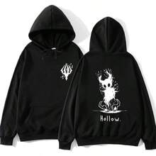 Sudadera con capucha con estampado de caballero hueco para hombres y mujeres, unisex Harajuku - negro - + CH - Ver 1