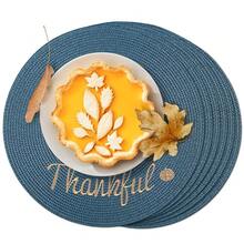 Round Placemats Set Of 6 Table Mats For Than1ks 1giving Tables Washable Non-Slip Place Mats 15 Inch For Fall(Thankful,6pcs),Thankful15inchessetof6 - Thankful15inchessetof6 - View 1