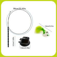 猫咪互动逗猫棒，带羽毛和铃铛，宠物猫运动娱乐替换追逐玩具，吸盘手柄，人造纤维羽毛，猫咪用品 - 綠色 - 查看 14