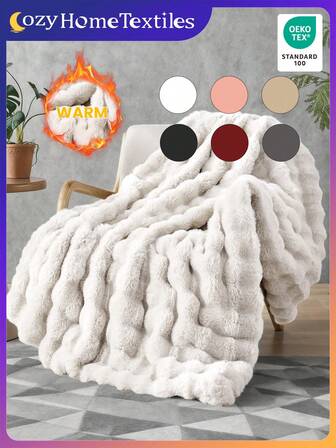 1pc Faux Rabbit Fur Plush Blanket, Soft Warm, Luxury Style, Throw For Multi-Purpose, Easy Care, Lightweight And Versatile Throw Blanket, Multiple Colors And Sizes Available, Luxury Fluffy Long Plush Blanket Bedding Throw, Soft And Comfortable, Use In Living Room, Bedroom And Sofa, Couches Blankets For Home, Domitory Bedding, Home Essentials, Machine Washable, A Must-Have For Winter, Blanket, Oeko-Tex