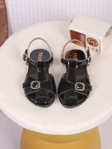Kids' Fashionable Outdoor Slippers, Flat Summer Sandals, New Beach Shoes, Beloved By Girls - Black - View 3