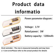 便攜式電動磨刀器，USB充電，可調節角度磨刀器，配有20度直刃，適用於廚房工具研磨與拋光，操作簡單 - 經典款 - 查看 4