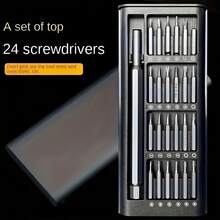 24-In-1 Multifunctional Precision Screwdriver Set, Stainless Steel Material, With Portable Storage Case, Suitable For Professional Electronic Device Repair Tools For Mobile Phones And Tablets - màu đen - Xem 8