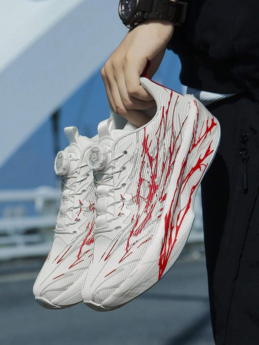 Men's Sports Shoes Size 39-45, Lightweight Running Shoes, Luminous Rotating Buckle Thick Sole Sports Running Shoes, Comfortable Shock Absorption Stable Breathable Sports Shoes - Multicolor - View 1