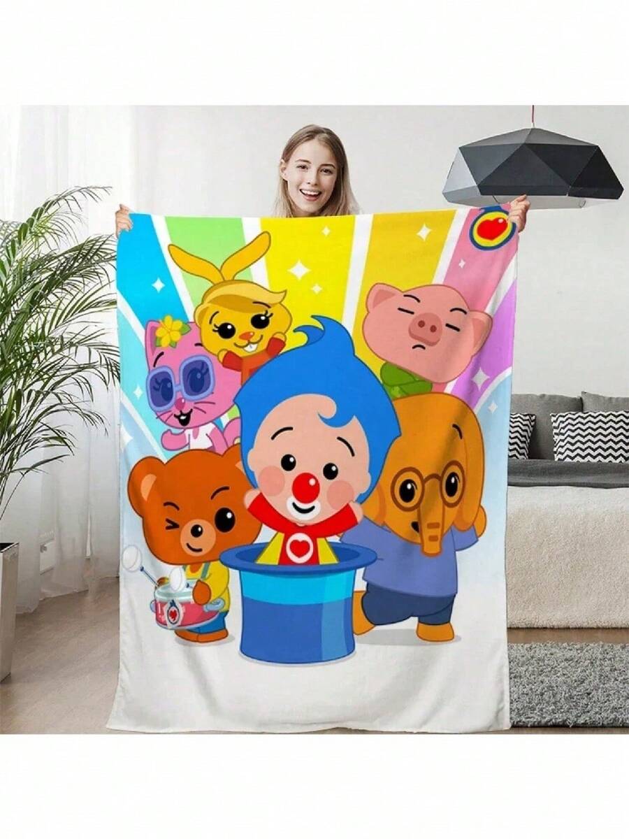 Nap Blanket P-Plim P-Plims Lovely Warm Knee Bed Fleece Camping  Sofa Winter   Fluffy Soft Blankets Microfiber Bedding - màu đen - Xem 1