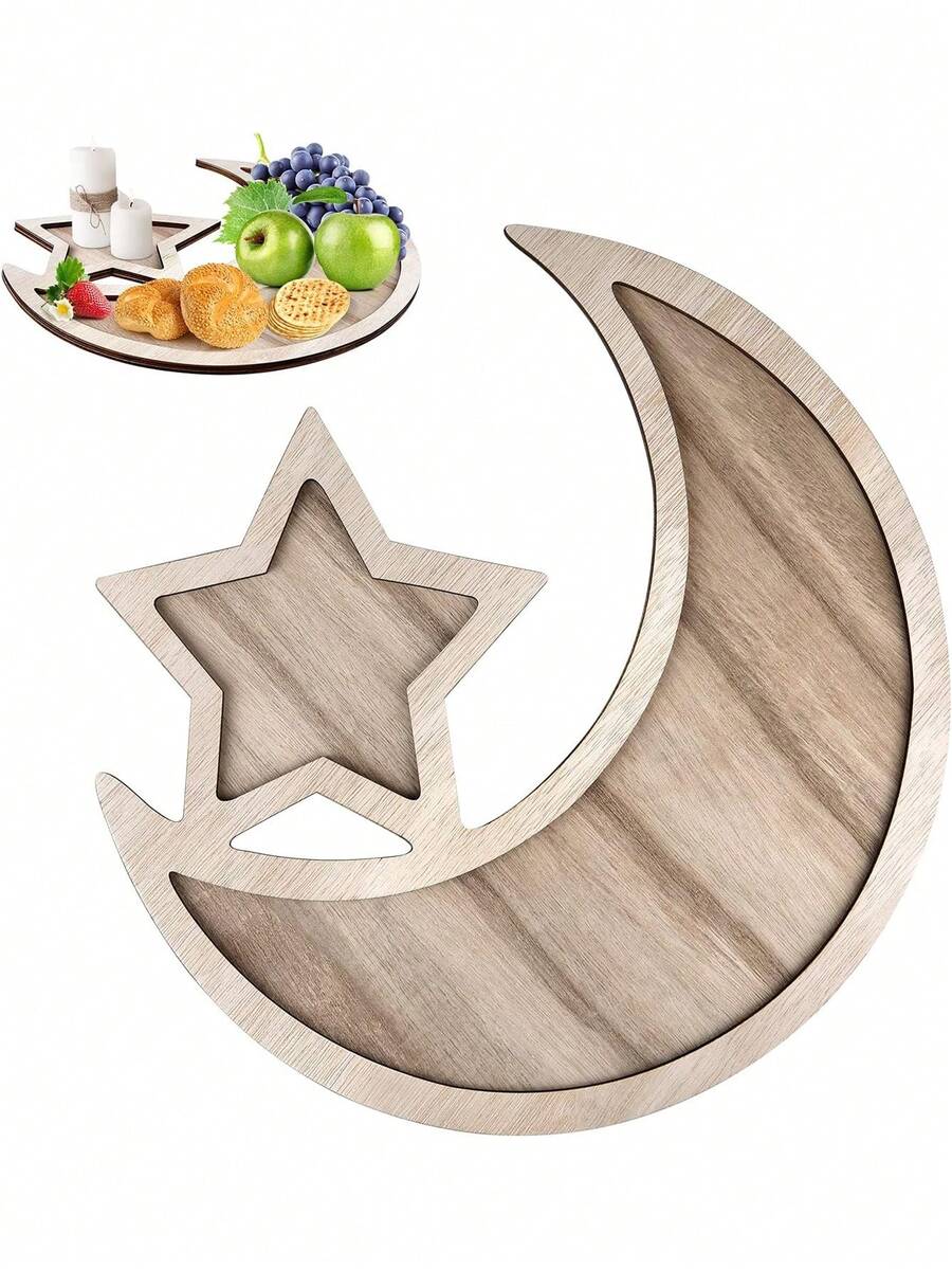 13.7英寸星月托盘，节日派对甜点托盘，庆典装饰托盘 - 彩色 - 查看 1