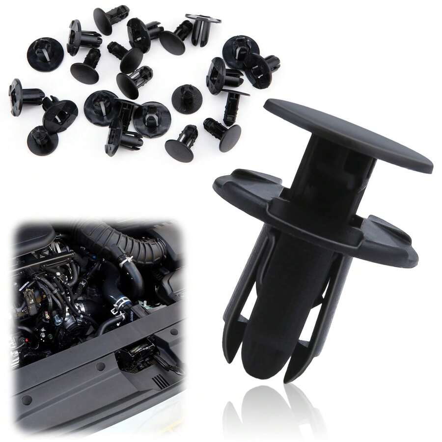 20/40/60/120/240 PCS Liner Push-Type Retainer Clip Fastener, Bumper Engine Under Cover Clip, Car Retainer Clips, Compatible With Kia Accent, Azera, Equus, Elantra, Genesis, Replaces GM: 86595-2T500 - Black - View 1