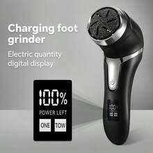 CGECGE Electric Callus Remover Foot Sander/Electric Foot Grinder, Absorbs Debris While Grinding, USB Charging, LED Digital Display, Waterproof And Easy To Clean, Replaceable Grinding Head, Professional Exfoliation / Dead Skin / Keratin - 黑色 - 查看 2