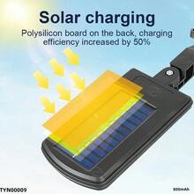 Luz solar LED potente con 3 modos de iluminación, luz de pared para calle con sensor de movimiento para jardín, patio, porche, camino, granja, luz decorativa - Negro - Ver 9