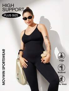 Plus Size Woman Activewear Yoga Clothes Seamless Gym Sports High Support Moisture Wicking Workouts Breathable Outdoor Jumpsuit Rompers Bodysuit Sportwear