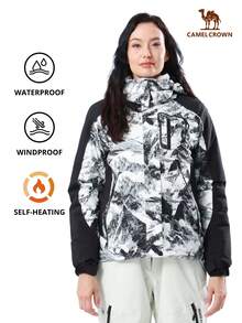 CAMEL CROWN Women's Ski Jacket, Warm Thermal Lined Waterproof Outdoor Jacket For Winter Snow Sports - Grey - View 11