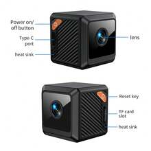 1080P HD Wireless Security Camera, With WiFi & USB Charging, Compact Design, Suitable For Home & Outdoor Monitoring, Black, Wireless Security Camera, Fashionable Appearance, Durable - Black - View 2