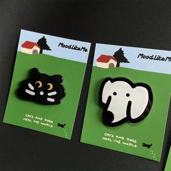 1 Stück Premium Acryl Cartoon Katze & Hund Magnetaufkleber, Kühlschrankmagnet