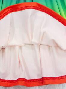 3-8 Years Old Girls Rainbow Costume Dress With Headband For Carnival, Easter Party, Birthday Celebration - Multicolor - View 5