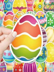 50 ملصق عيد الفصح، ديكورات عيد الفصح، قابلة للتركيب بحرية، لاصقة ذاتيًا، قابلة لإعادة الاستخدام، هدايا عيد الفصح DIY، مناسبة لديكورات العطلات وديكورات الحفلات، يمكن استخدامها على الأمتعة والأجهزة المحمولة والزجاجات المائية