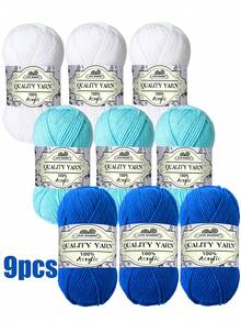 450g 9-Piece Soft & Comfortable Acrylic Yarn Set, Ideal For DIY Crochet, Knitting Projects, Handmade Crafts, Gifts, Suitable For Beginners, Multi-Color Thick Yarn Bundle, Applicable For Blankets, Dolls, Sweaters, Shawls, Scarves - Multicolor - View 21