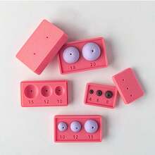 1个/2个软陶圆形模具，手工粘土圆球珠定位穿孔工具，带容量测量功能，适合初学者软陶首饰制作的工艺工具 - 杏色 - 查看 3