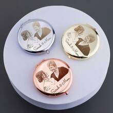 个性化迷你镜，母亲节定制礼物，定制照片口袋镜，刻字礼物，刻字镜