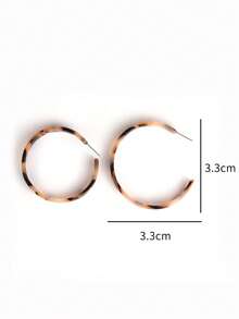 Tortoise Shell Resin Irregular Hoop Earrings Fashion Jewelry, Quality Choice For Special Occasions And Dates, Enhances Elegance In Casual Attire, Perfect Valentine'S Day/Birthday Gift For Friends, Girlfriend, Besties, Family - Multicolor - View 3