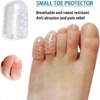 10 pièces Protecteur d'orteil en silicone respirant avec trou, capuchon d'orteil adapté pour la course à pied, la maison et les femmes. Protecteur anti-friction respirant pour prévenir les ampoules, soulager l'élasticité des pieds, séparateur d'orteils, protecteur de cor, correcteur d'ampoule, protection des oignons.