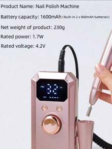 Electric Nail Grinder, Professional Portable Nail File Machine, Suitable For Acrylic, Gel Nail Polishing, Equipped With 11 Grinding Heads And 21 Grinding Bands, Wireless High-Speed, Suitable For Salon And Home Use, Great Gift For Women - Multicolor - View 10