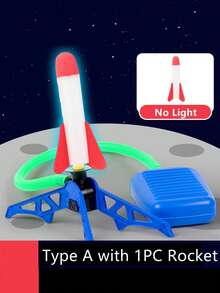 Rocket Launch Themed Toy With Playful And Technological Design, Includes Rocket, Launch Pad, Foot Pump And Other Components, Foot Pump To Launch Rocket, Combines Fun And Interactivity, Christmas Gift For Children