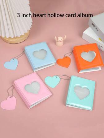 1本多巴胺可爱相册，大容量3英寸ins风情侣旅行相册，时尚简约镜面爱心迷你相册