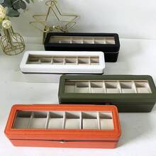 6-Slot Metal High-End Watch Box, Multi-Color With Transparent Window, Sectioned For Mechanical And Electronic Watches, Portable Watch Storage And Display, Suitable For Men And Women, Perfect Gift - Multicolor - View 3