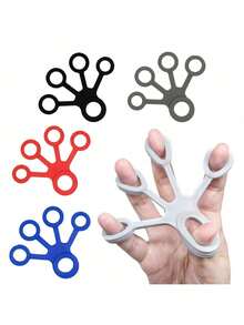 1 pieza Expansor de dedos con forma de mano de silicona caliente, entrenador de desarrollo muscular de la mano, reductor de fuerza de agarre elástico de los dedos, juguete antiestrés - Multicolor - Ver 2