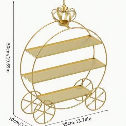 Multi-Level Dessert Serving Cart – 3-Tier Round Iron Design With Mobile Wheels – Ideal For Presenting Cakes, Cupcakes & Pastries At Events Or In Your Dining Space