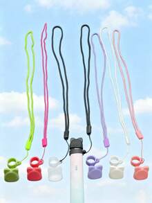 Cute Rabbit Dust Cover + Minimalist Lanyard / E-Cigarette Anti-Lost, Anti-Dust, Decorative Use / E-Cigarette Anti-Lost Anti-Dust Lanyard / Universal Type / E-Cigarette Fashion Accessory / Suitable For Small E-Cigarettes - Multicolor - View 3