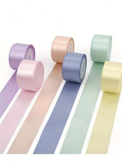 1 st, band regnbågsfärgade satinfärgade blandade band, flerfärgade blommor hantverk födelsedagsfest bröllop för presentinslagning inslagning, hårnål och accessoartillverkning, sömnad, hantverksprojekt för gör-det-själv-hantverk bröllopsdekoration och rosetttillverkning, satinband, enfärgade tygband