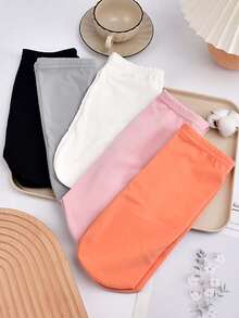 زوج جوارب نوم يناسب الجنسين من الدرالون الحراري المخملي ذات لون أحادي بتصميم بسيط، مناسبة للكاحل، فضفاضة، مريحة، ماصة للرطوبة، دافئة، للنساء، للاستخدام اليومي في المكتب والخروجات في فصلي الربيع والخريف والشتاء - النمط 1 - مشاهدة 3