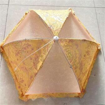 1件装现代简约防尘网纱蔬菜罩、食品罩、可折叠餐桌罩、家用印花伞罩、网布蔬菜罩、可重复使用可折叠户外野餐食品罩，网状食品罩可防止苍蝇、虫子、蚊子进入