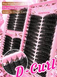 640片/60片D型卷翘簇状假睫毛大容量套装，附赠新手友好型假睫毛教程，浓密蓬松DIY分段式假睫毛，含粘合剂和封口剂，配备镊子、刷子，可放大双眼，轻盈可重复使用，大容量单根假睫毛套装，柔软自然的混合睫毛，打造3D立体眼妆，居家DIY，便携旅行，方便日常通勤、晚宴、婚礼新娘妆容等场合使用。 - 彩色 - 查看 6