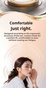 Tai nghe Bluetooth Lenovo EA230-5.4: Chống ồn, độ trễ thấp, cuộc gọi có độ nét cao, âm thanh nổi, tương thích với nhiều thiết bị. - Sakura Trắng - Xem 4