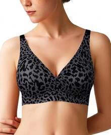 Popilush Wireless Bras Women Seamless No Underwire Push Up Bra Supportive Deep V Bralette Everyday Comfortable T-Shirt Bra - 綠色 - 查看 7